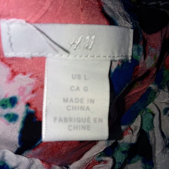 H&M Sundress Women L Summer Picnic Frill Flounce Ruffle Floral Flowy Maxi - Picture 7 of 7